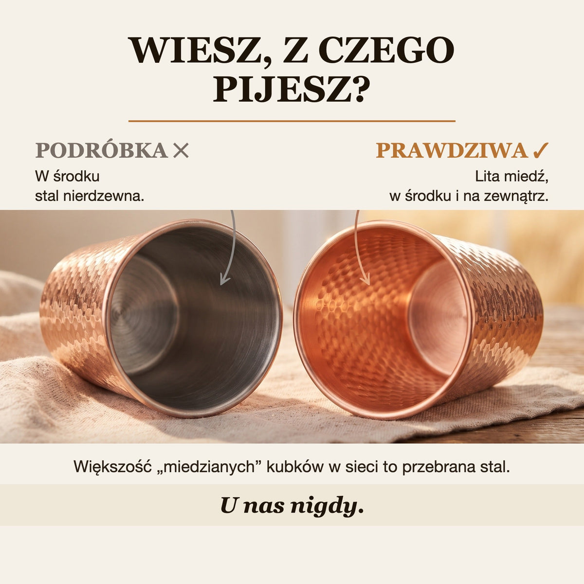 Kubek z Czystej Miedzi