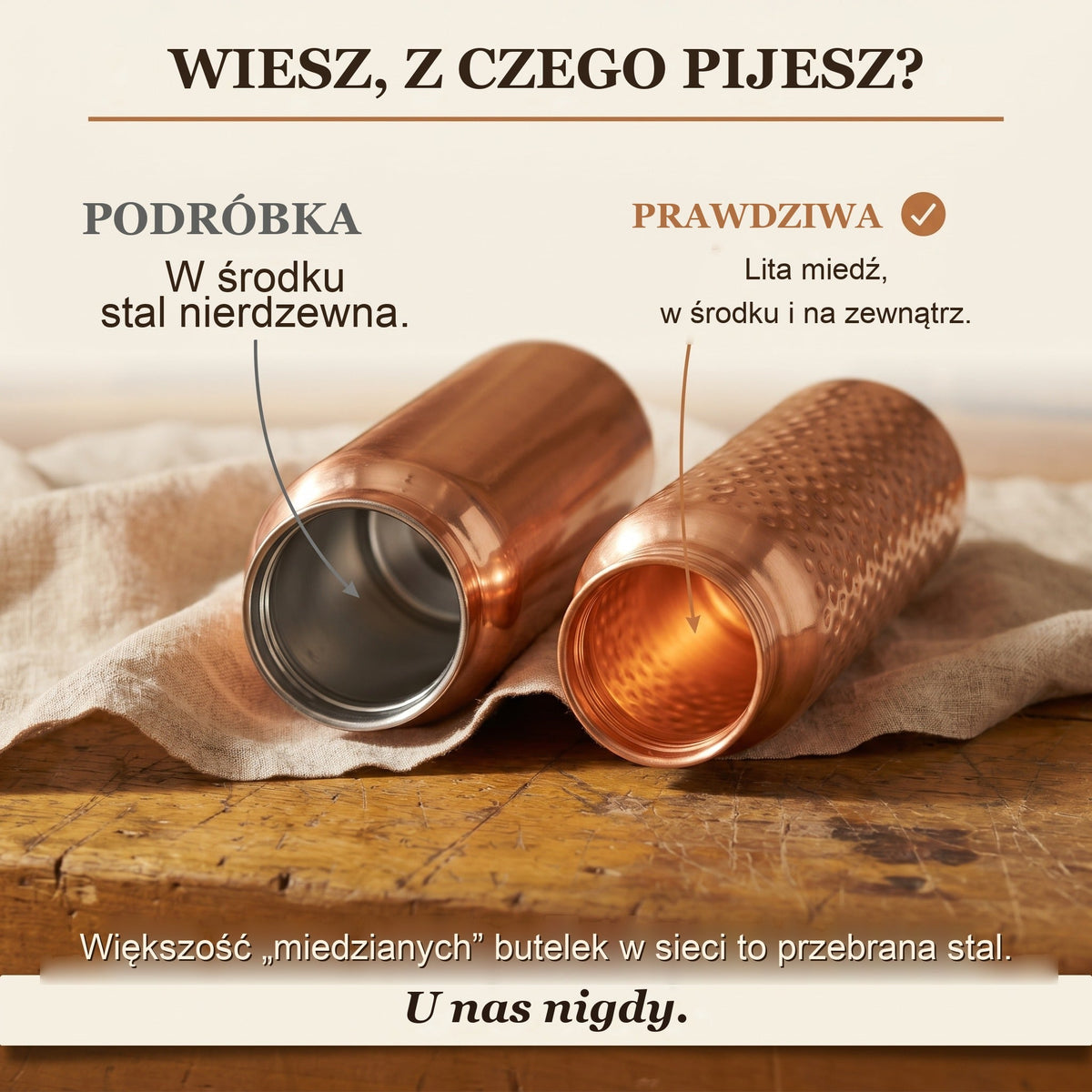 Butelka z Czystej Miedzi
