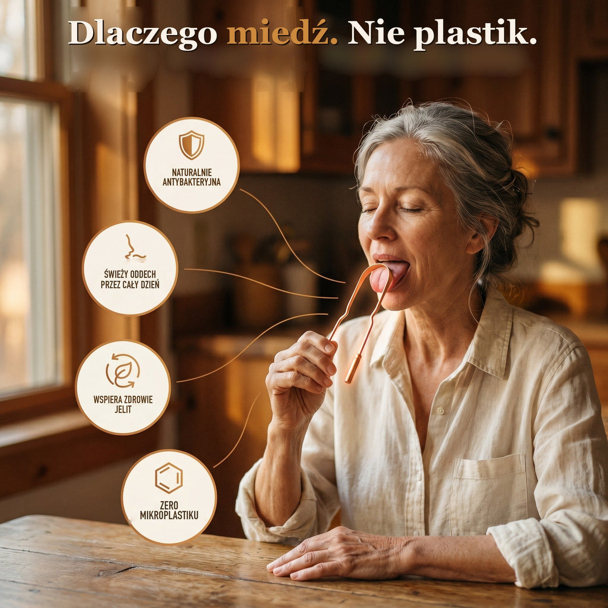 Skrobaczka do Języka z Czystej Miedzi