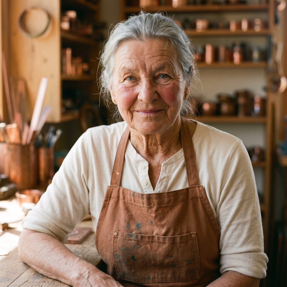 Bransoletka Miedziana Sfera Bursztynowa