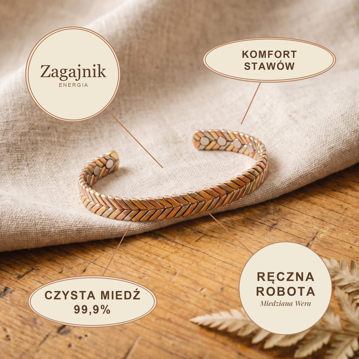 Bransoletka Miedziana Zagajnik