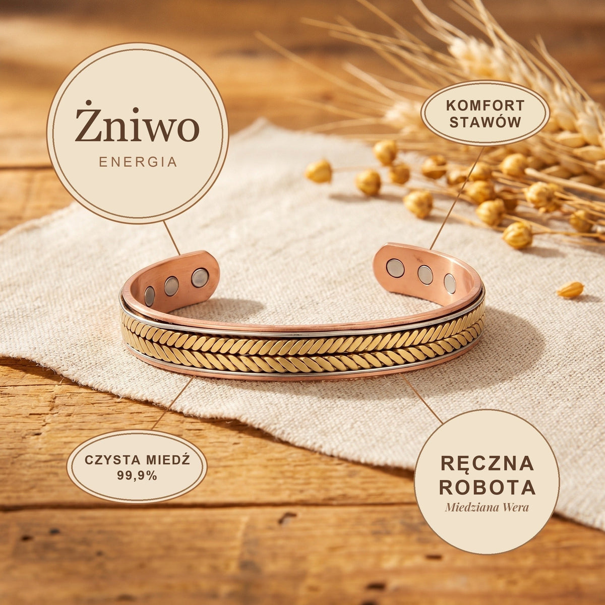 Bransoletka Miedziana Żniwo